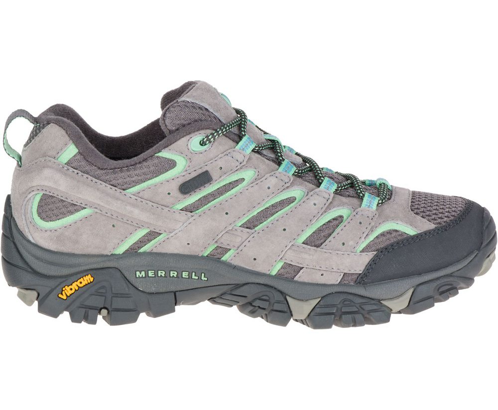 Merrell Vandresko Dame - Moab 2 Waterproof - Grå/Mintgrønne - MBU968243